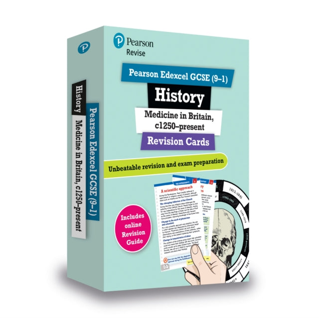 Book cover of: Pearson REVISE Edexcel GCSE History Medicine in Britain Revision Cards - for 2025 exams. By: Kirsty Taylor