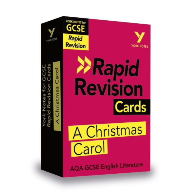 Book cover of: York Notes RAPID AQA GCSE (Revision Cards) A Christmas Carol - for 2026, 2027 exams. By: Lyn Lockwood