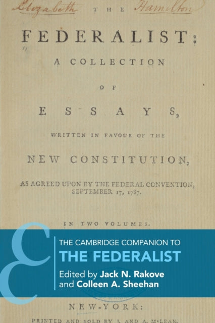 Book cover of: Cambridge Companion to The Federalist. By: Jack Rakove