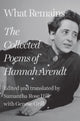 Book cover of: What Remains. By: Hannah Arendt