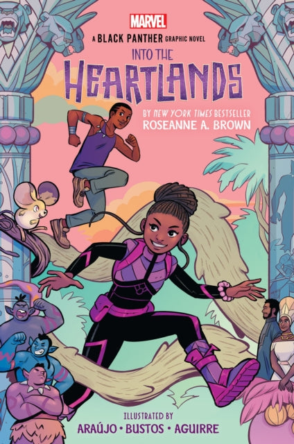 Book cover of: Shuri and T'Challa: Into the Heartlands (A Black Panther graphic novel). By: Roseanne A. Brown