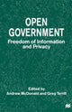 Book cover of: Open Government. By: Andrew McDonald