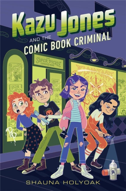 Book cover of: Kazu Jones and the Comic Book Criminal. By: Shauna Holyoak