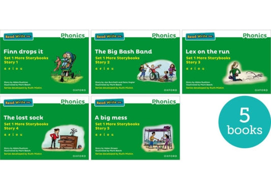 Book cover of: Read Write Inc. Phonics: Green Set 1 More Storybooks (Mixed Pack of 5). By: Ruth Miskin