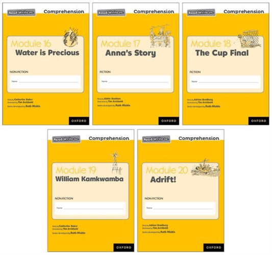 Book cover of: Read Write Inc. Comprehension: Modules 16-20 Mixed Pack of 5 (1 of each title). By: Ruth Miskin