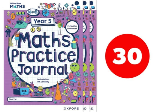 Book cover of: White Rose Maths Practice Journals Year 5 Workbooks: Pack of 30. By: Caroline Hamilton