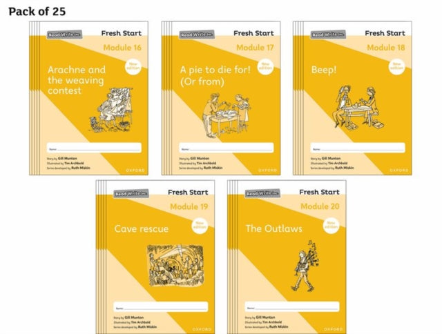 Book cover of: Read Write Inc. Fresh Start: 2024 Modules 16-20 - Pack of 25. By: Ruth Miskin