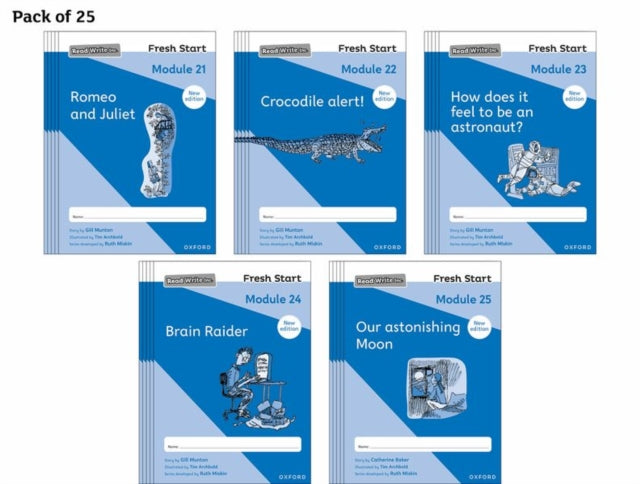 Book cover of: Read Write Inc. Fresh Start: 2024 Modules 21-25 - Pack of 25. By: Ruth Miskin