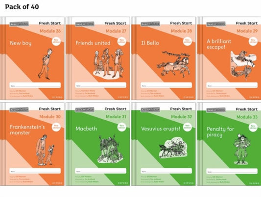 Book cover of: Read Write Inc. Fresh Start: 2024 Modules 26-33 - Pack of 40. By: Ruth Miskin