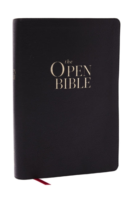 Book cover of: Open Bible: Read and Discover the Bible for Yourself (NKJV, Black Leathersoft, Red Letter, Comfort Print, Thumb Indexed)