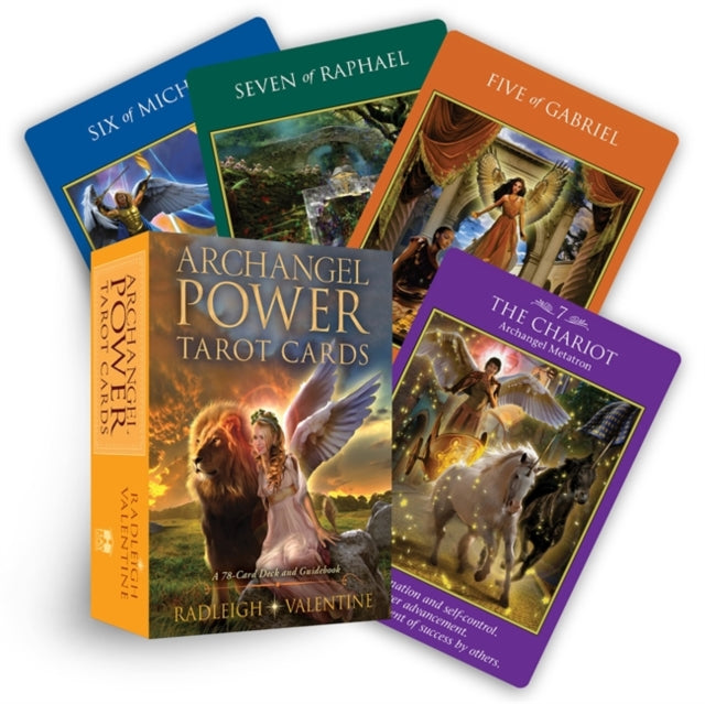 Book cover of: Archangel Power Tarot Cards. By: Radleigh Valentine