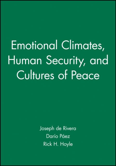 Book cover of: Emotional Climates, Human Security, and Cultures of Peace