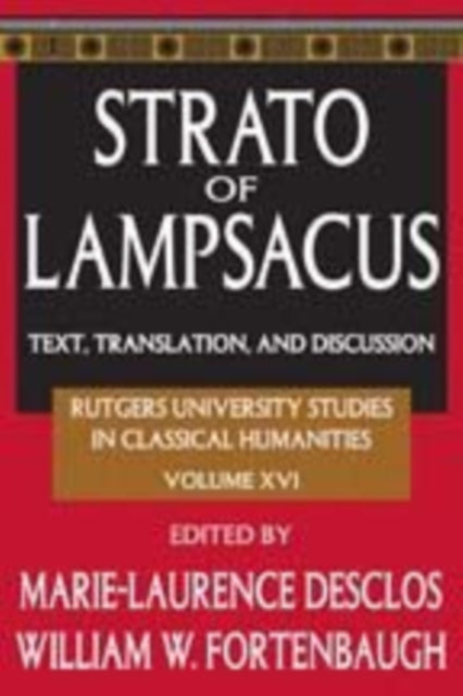 Book cover of: Strato of Lampsacus. By: Marie-Laurence Desclos