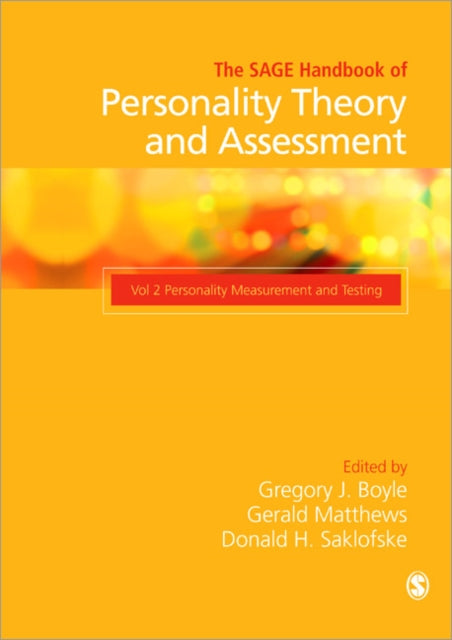 Book cover of: SAGE Handbook of Personality Theory and Assessment