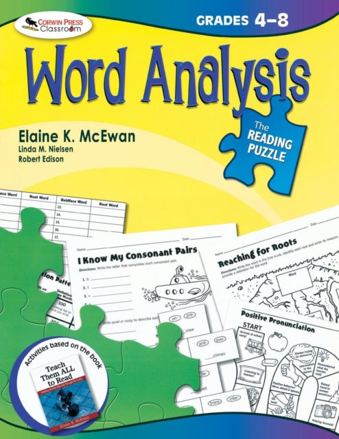 Book cover of: Reading Puzzle: Word Analysis, Grades 4-8. By: Elaine K. McEwan
