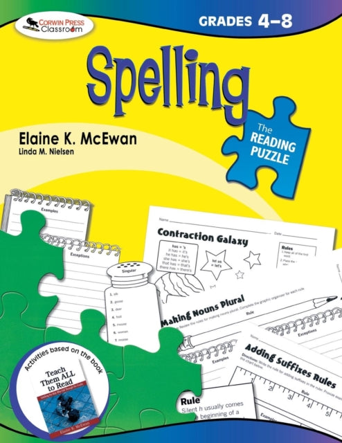 Book cover of: Reading Puzzle: Spelling, Grades 4-8. By: Elaine K. McEwan