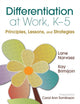 Book cover of: Differentiation at Work, K-5. By: Lane Narvaez