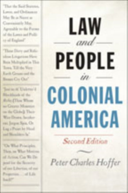 Book cover of: Law and People in Colonial America. By: Peter Charles Hoffer