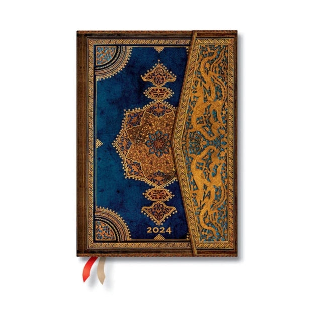 Book cover of: Safavid Indigo (Safavid Binding Art) Midi Verso 12-month Dayplanner 2024. By: Paperblanks