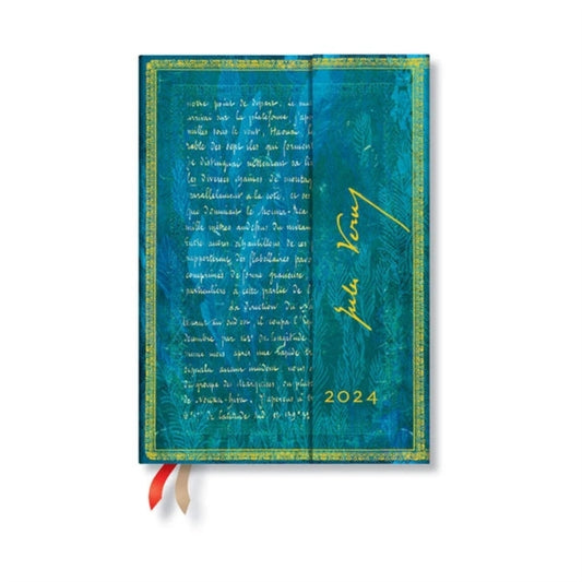 Book cover of: Verne, Twenty Thousand Leagues (Embellished Manuscripts Collection) Midi Verso 12-month Dayplanner 2024. By: Paperblanks