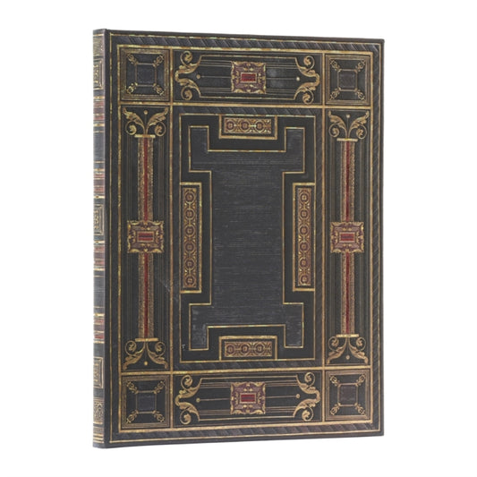 Book cover of: Onyx (Asterales) Ultra Lined Hardback Journal (Elastic Band Closure). By: Paperblanks