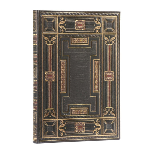 Book cover of: Onyx (Asterales) Midi Lined Hardback Journal (Elastic Band Closure). By: Paperblanks