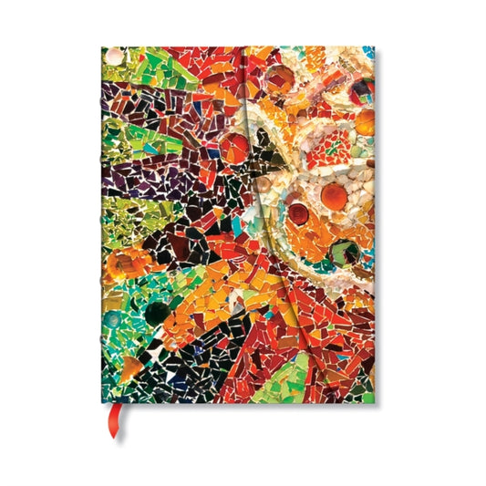 Book cover of: Gaudi’s Sun (Gaudi’s Mosaics) Midi Unlined Hardback Journal (Wrap Closure). By: Paperblanks