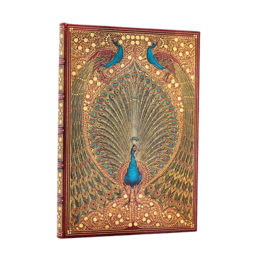Book cover of: Hafiz’s Peacocks (Sangorski & Sutcliffe) Midi Lined Hardcover Journal (Elastic Band Closure)