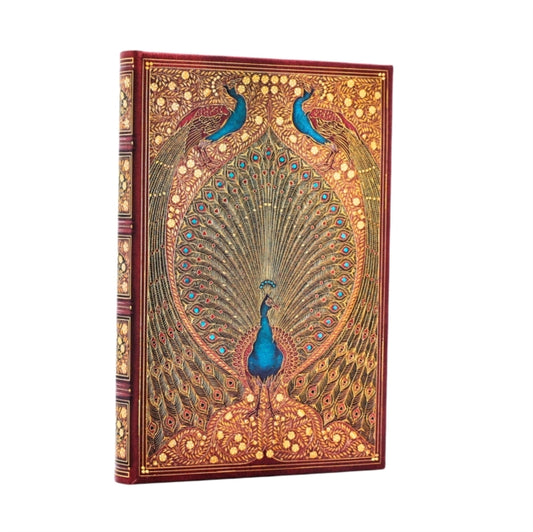 Book cover of: Hafiz’s Peacocks (Sangorski & Sutcliffe) Mini Unlined Hardcover Journal (Elastic Band Closure)