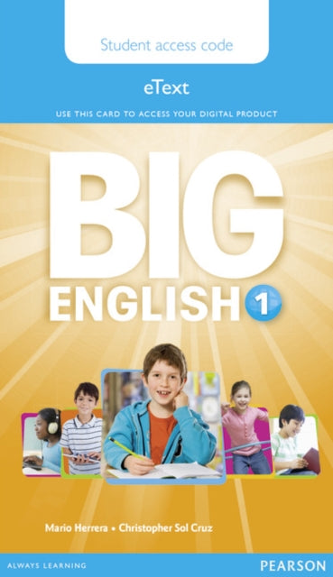 Book cover of: Big English 1 Pupil's eText access code (standalone). By: Mario Herrera