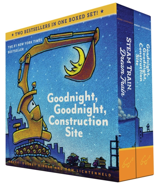 Book cover of: Goodnight, Goodnight, Construction Site and Steam Train, Dream Train Board Books Boxed Set. By: Sherri Duskey Rinker