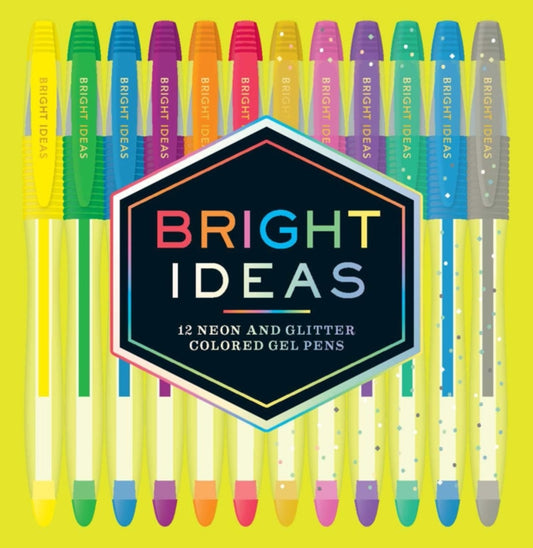Bright Ideas: 12 Neon and Glitter Colored Gel Pens 9781452158358 Chronicle Books Staff