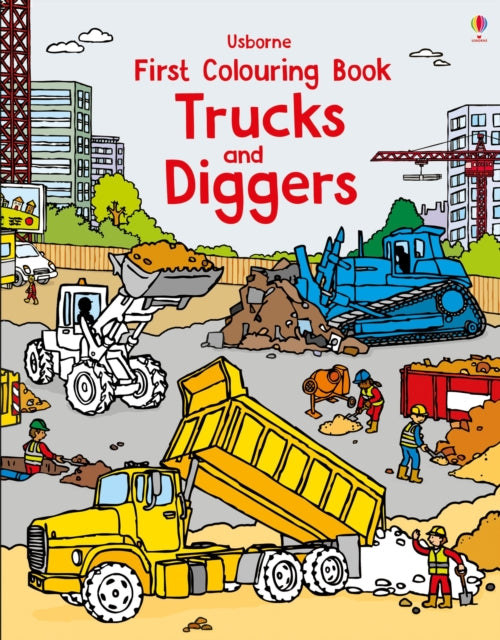 Book cover of: First Colouring Book Trucks and Diggers. By: TBC Staff