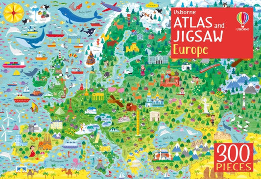 Book cover of: Usborne Atlas and Jigsaw Europe. By: Usborne Books Staff