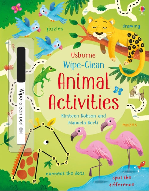 Book cover of: Wipe-Clean Animal Activities. By: Kirsteen Robson