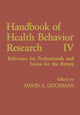 Book cover of: Handbook of Health Behavior Research IV. By: David S. Gochman