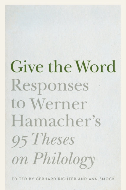 Book cover of: Give the Word. By: Gerhard Richter