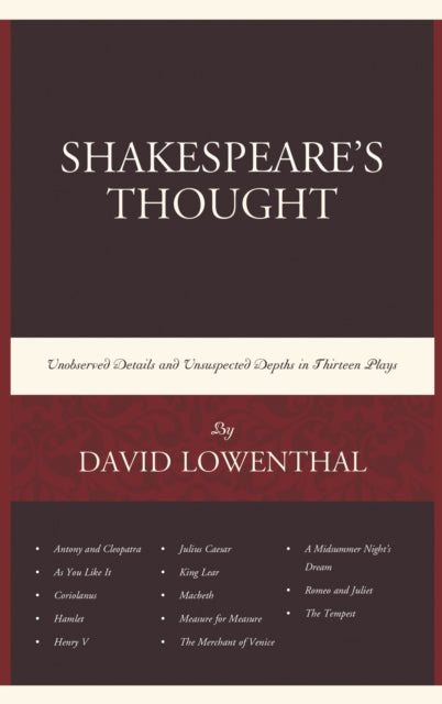 Book cover of: Shakespeare’s Thought. By: David Lowenthal