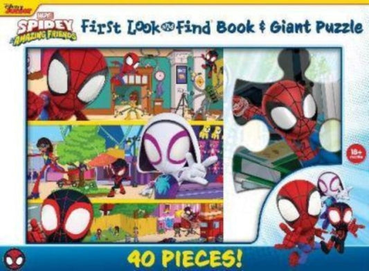 Book cover of: Disney Junior Mavel Spidy & His Amazing Friends First Look & Find Book & Giant Puzzle. By: PI Kids