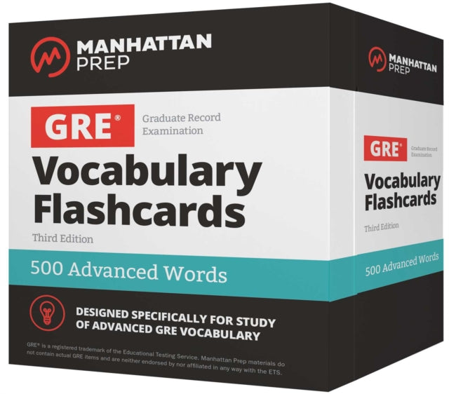 Book cover of: 500 Advanced Words: GRE Vocabulary Flashcards. By: Manhattan Prep