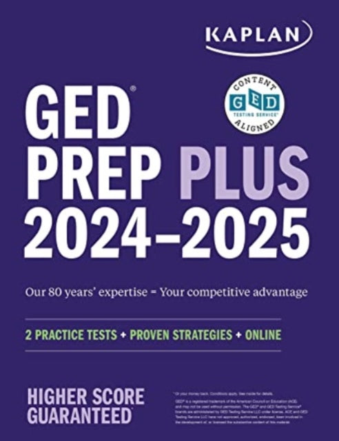 Book cover of: GED Test Prep Plus 2024-2025: Includes a Diagnostic Pretest, 2 Full Length Practice Tests, 1000+ Practice Questions, and 60+ Online Videos. By: Caren Van Slyke