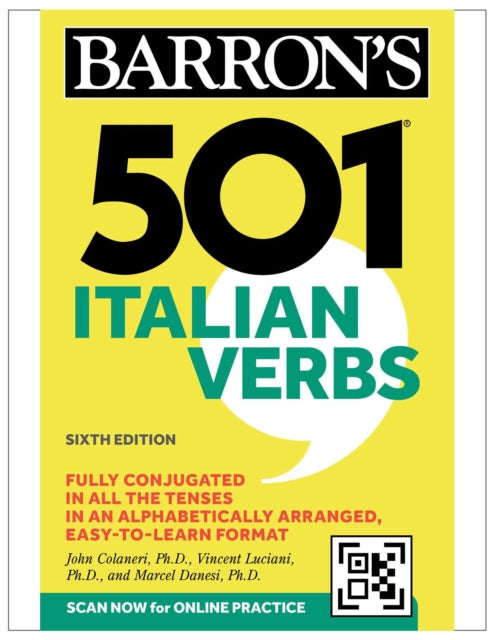 Book cover of: 501 Italian Verbs, Sixth Edition. By: John Colaneri