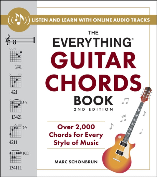 Book cover of: Everything Guitar Chords Book, 2nd Edition. By: Marc Schonbrun