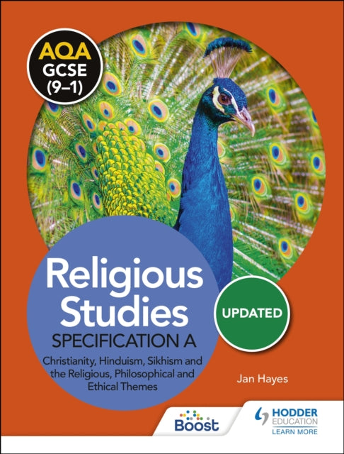 Book cover of: AQA GCSE (9-1) Religious Studies Specification A: Christianity, Hinduism, Sikhism and the Religious, Philosophical and Ethical Themes. By: Jan Hayes
