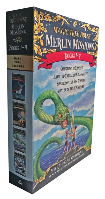 Book cover of: Magic Tree House Merlin Missions Books 1-4 Boxed Set. By: Mary Pope Osborne