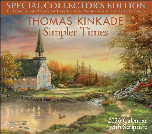 Book cover of: Thomas Kinkade Collector's Scripture Edition 2026 Deluxe Wall Calendar + Print