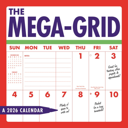 Book cover of: Mega Grid Square Wall Sunday Start Calen