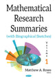 Book cover of: Mathematical Research Summaries (with Biographical Sketches). By: Matthew A. Rowe