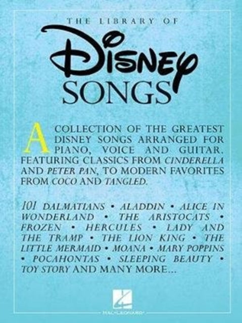 Book cover of: Library of Disney Songs. By: Hal Leonard Corp.