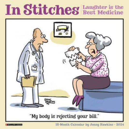 Book cover of: In Stitches by Jonny Hawkins 2024 12 X 12 Wall Calendar